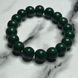 Dark Green Glossy Beaded Bracelet